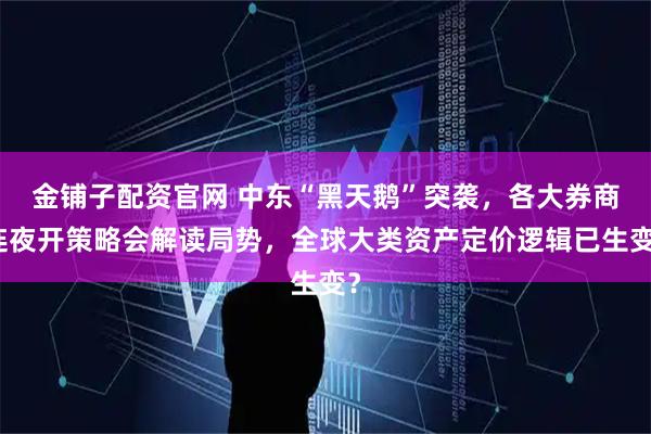 金铺子配资官网 中东“黑天鹅”突袭，各大券商连夜开策略会解读局势，全球大类资产定价逻辑已生变？